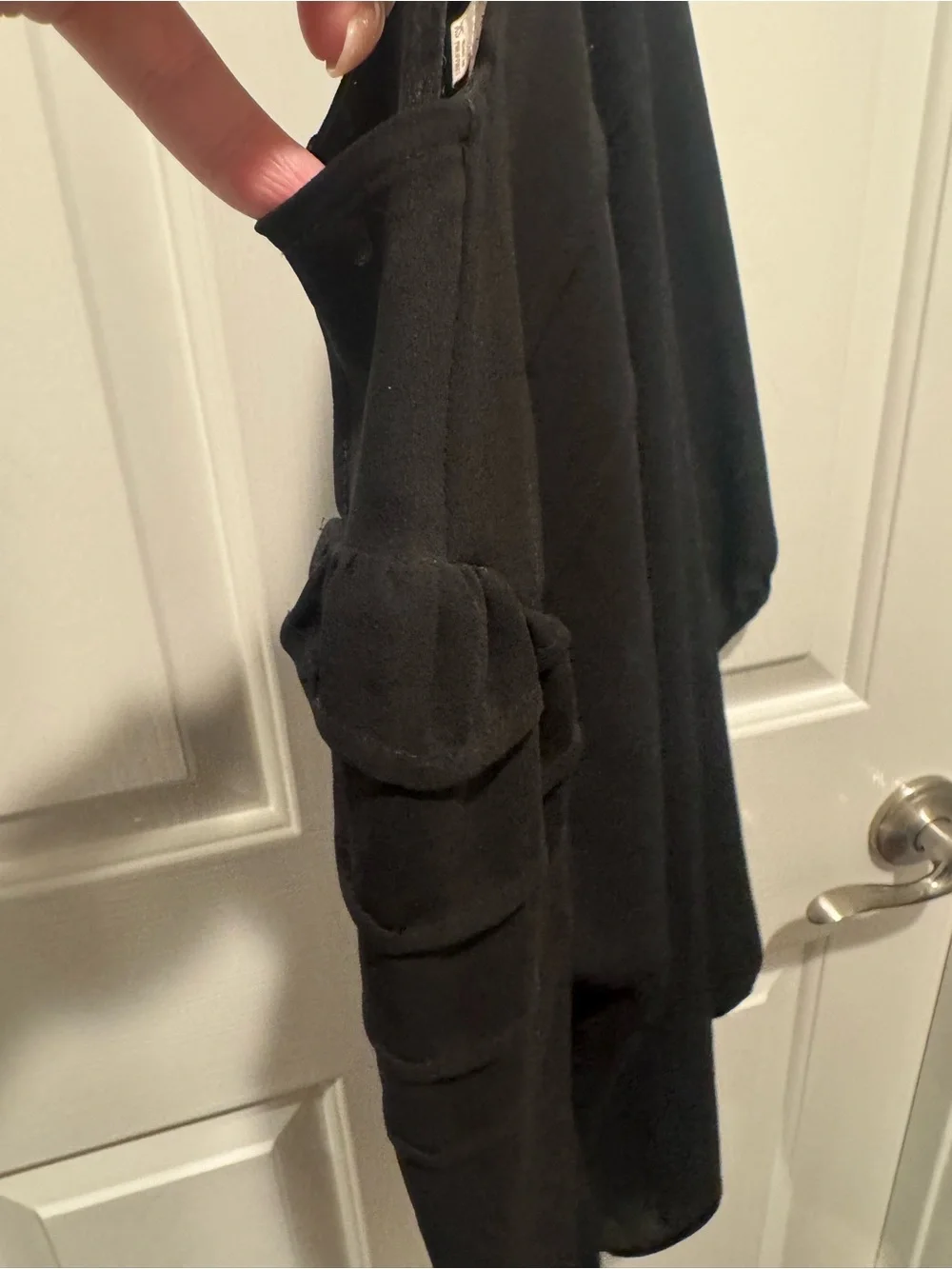 LOFT Black Paneled Yoke Blouse Size XS